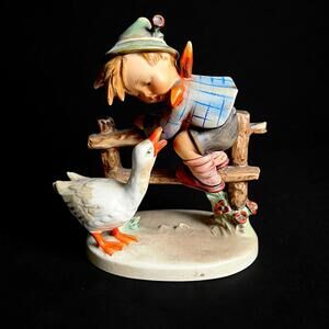Vintage Goebel Hummel Sensitive Hunter Boy W Goose Figurine W Germany - 10130